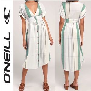 🆕 O’Neill Button Front Striped Midi Dress